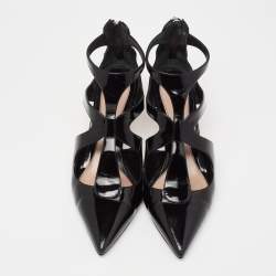 Alexander McQueen Black Caged Pointed Toe Sandals Size 39