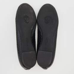 Pre Owned Alexander McQueen Black Python Skull City Ballet Flats Size 39