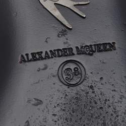 Pre Owned Alexander McQueen White Leather Ankle Strap Flat Sandals Size 38