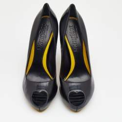 Pre Owned Alexander McQueen Patent Leather Peep Toe Pumps Size 40