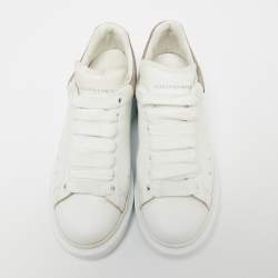 Pre Owned Alexander McQueen White Leather Oversized Sneakers Size 36.5