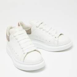 Pre Owned Alexander McQueen White Leather Oversized Sneakers Size 36.5