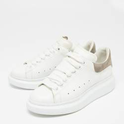 Pre Owned Alexander McQueen White Leather Oversized Sneakers Size 36.5