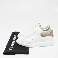 Pre Owned Alexander McQueen White Leather Oversized Sneakers Size 36.5
