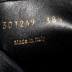 Pre Owned Alexander McQueen Black Leather Skull Charm Knee Length Boots Size 38.5