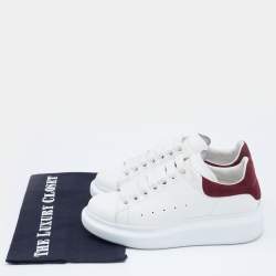 Pre Owned Alexander McQueen White Leather Oversized Low Top Sneakers Size 35.5