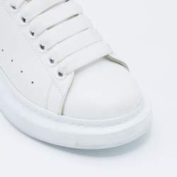 Pre Owned Alexander McQueen White Leather Oversized Low Top Sneakers Size 35.5