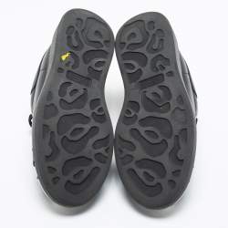 Pre Owned Alexander McQueen Black Leather Oversized Sneakers Size 37.5