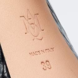 Pre Owned Alexander McQueen Black Croc Embossed Leather Platform Pumps Size 39