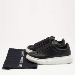 Pre Owned Alexander McQueen Black Leather Trainers Low Top Sneakers Size 38.5