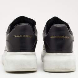 Pre Owned Alexander McQueen Black Leather Trainers Low Top Sneakers Size 38.5