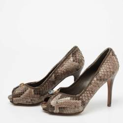 Alexander McQueen Brown Python Leather Pumps Size 36