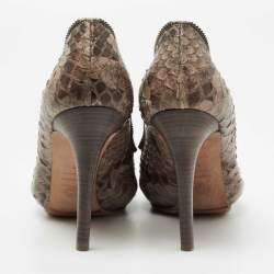 Alexander McQueen Brown Python Leather Pumps Size 36