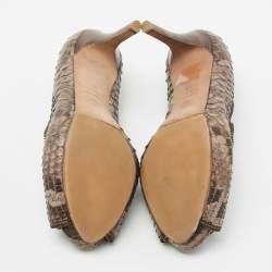 Alexander McQueen Brown Python Leather Pumps Size 36