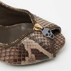 Alexander McQueen Brown Python Leather Pumps Size 36