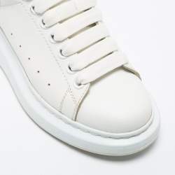 Pre Owned Alexander McQueen White/Red Leather Oversized Low Top Sneakers Size 36