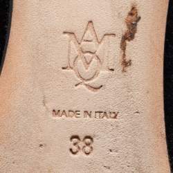 Pre Owned Alexander McQueen Black Velvet Skull Ballet Flats Size 38