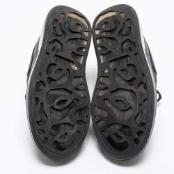 Pre Owned Alexander McQueen Black Leather Oversized Low-Top Sneakers Size 35