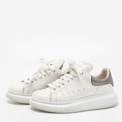 Alexander McQueen Metallic/White Leather Oversized Sneakers