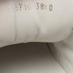 Pre Owned Alexander McQueen White/Red Leather And Fabric Oversized Runner Low Top Sneakers Size 38.5