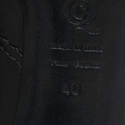 Pre Owned Alexander McQueen Black Leather Eyelet Detail Ankle Boots Size 40 