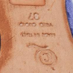 Pre Owned Alexander McQueen Purple/Blue Velvet Smoking Slippers Size 37