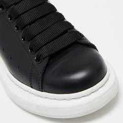 Pre Owned Alexander McQueen Black Leather Oversized Low-Top Sneakers Size 36