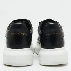 Pre Owned Alexander McQueen Black Leather Oversized Low-Top Sneakers Size 36