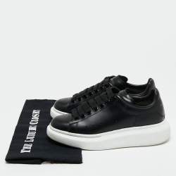Pre Owned Alexander McQueen Black Leather Oversized Low-Top Sneakers Size 36