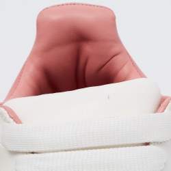 Pre Owned Alexander McQueen White/Pink Leather Oversized Runner Sneakers Size 39