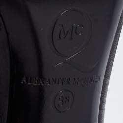 Pre Owned Alexander McQueen Black Leather Zipper Detail Ankle Booties Size 38