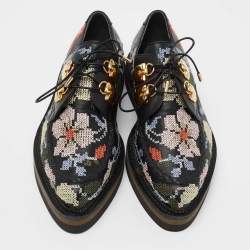 Pre Owned Alexander McQueen Multicolor Embroidered Leather Lace Up Derby Sneakers Size 39