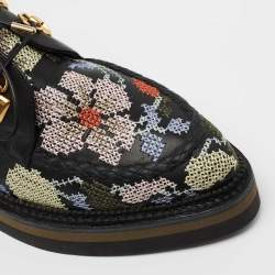 Pre Owned Alexander McQueen Multicolor Embroidered Leather Lace Up Derby Sneakers Size 39
