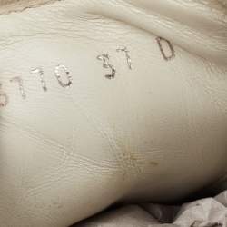 Pre Owned Alexander McQueen White/Pink Leather and Suede Oversized Sneakers Size 37