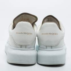 Pre Owned Alexander McQueen White Leather Lace Up Sneakers Size 36.5