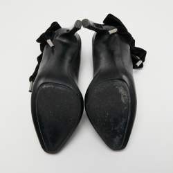 Pre Owned Alexander McQueen Black Leather Platform Pumps Size 36