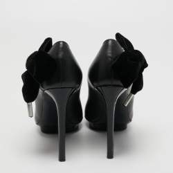 Pre Owned Alexander McQueen Black Leather Platform Pumps Size 36