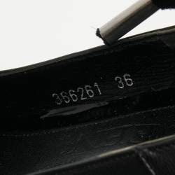 Pre Owned Alexander McQueen Black Leather Platform Pumps Size 36