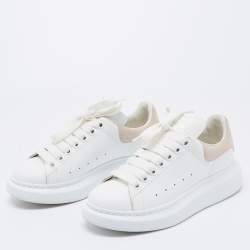 Pre Owned Alexander McQueen White Leather Oversized Sneakers Size 36