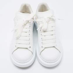 Pre Owned Alexander McQueen White Leather Oversized Sneakers Size 36