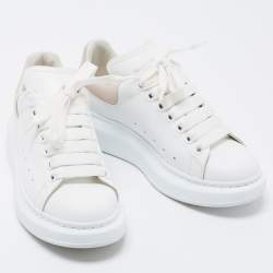 Pre Owned Alexander McQueen White Leather Oversized Sneakers Size 36