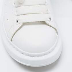 Pre Owned Alexander McQueen White Leather Oversized Sneakers Size 36
