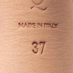 Pre Owned Alexander McQueen Pink Woven Leather T-Bar Ankle Strap Sandals Size 37