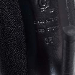 Pre Owned Alexander McQueen Black Leather  Skull Pumps Size 38
