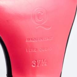 Pre Owned Alexander McQueen Black Patent Leather Slide Sandals Size 37.5