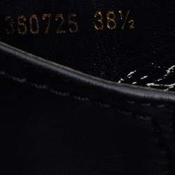 Pre Owned Alexander McQueen Black Leather Metal Bar Studded Biker Ankle Boots Size 38.5