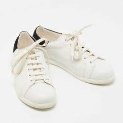 Pre Owned Alexander McQueen White Leather Low Top Sneakers Size 39.5 
