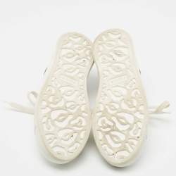 Pre Owned Alexander McQueen White Leather Low Top Sneakers Size 39.5 