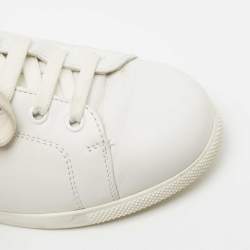 Pre Owned Alexander McQueen White Leather Low Top Sneakers Size 39.5 