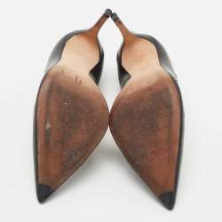 Alexander McQueen Black Leather Studded Pointed Toe Pumps Size 39.5